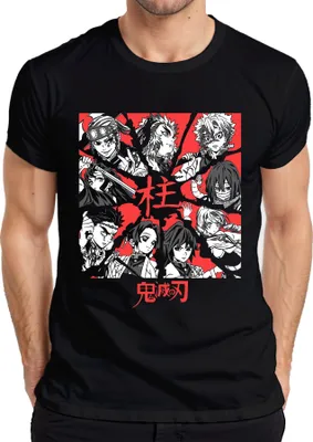 Produktbild von Demon Slayer Kimetsu no Yaiba Hashira Anime Geschenk Vintage Herren T-Shirt, Schwarz, L