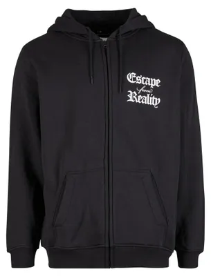 Produktbild von Mister Tee - "Escape From Reality" Kapuzenpullover für Herren, Durchgehender Reißverschluss TN2511 (L) (Schwarz)
