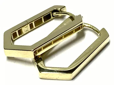 Produktbild von Ohrring 333 Gold Glanz moderne Form Scharniercreole Creole eckig