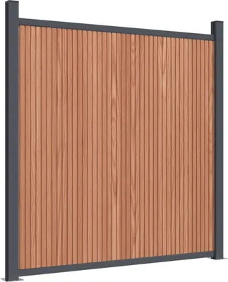 Produktbild von vidaXL Zaunelement mit 2 Pfosten Braun 180x186 cm WPC