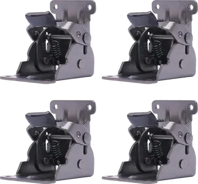 Immagine prodotto di Mensola ribaltabile - Cerniera autobloccante - Set da 4 - Acciaio laminato a freddo - 0-90° - Portata 200 kg - 5×6,3×6,8 cm - Per tavolo/banco da lavoro - Nero