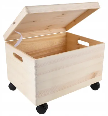 Produktbild von Creative Deco Holzbox mit Griffen und Rollen 40x30x24 cm