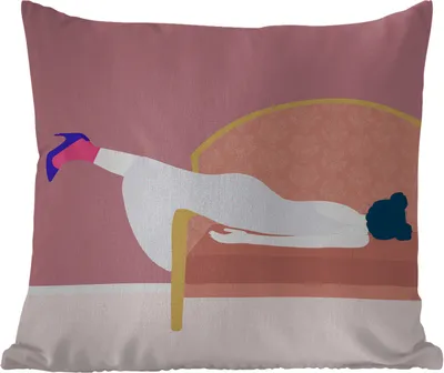Produktbild von MuchoWow® Outdoor Kissen - Vintage - Frauen - Pastell - 45x45 cm - Wetterfest - Lounge Kissen - Fotokissen - Dekoratives Kissen