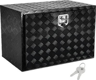 Produktbild von SucceBuy Unterboden-LKW-Box, 48" x 17" x 18" Robuste Werkzeugkiste aus Aluminium mit Diamantplatte, Schloss und Schlüssel, wasserdichte Aufbewahrung mit T-Griff-Verriegelung für LKW, Transporter, Anhänger
