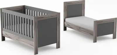 Produktbild von Timoore Manhattan Babybett umbaubar in 2 Farben : Grau Farbe: Grau
