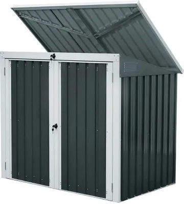 Produktbild von HOME DELUXE - Mülltonnenbox BASURA M - Maße 158 x 101 x 134 cm, Raumfläche 1,3 m² - für 2x 240 L Mülltonnen I Mülltonnenbox, Gartenbox