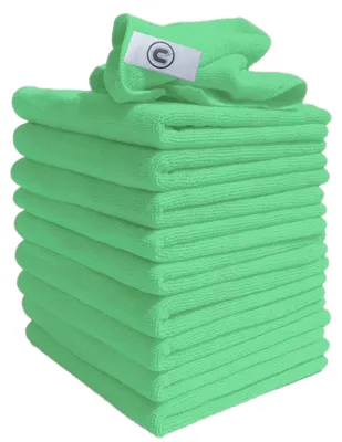 Produktbild von Mikrofasertuch Putztuch Reinigungstuch - 10 Stück - 40 x 40 cm - Grün - Für Küche und Auto