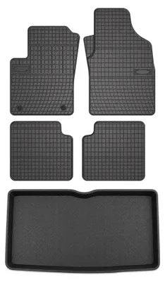 Produktbild von Gummimatten + Kofferraumwanne für Fiat 500 Hybrid 2022- – Schwarz, passgenau – Wielganizator SolidPRO
