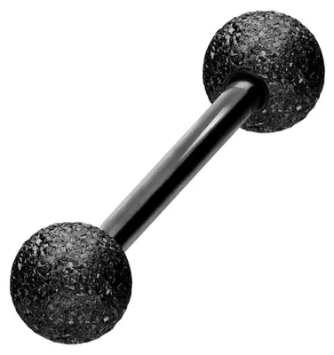 Produktbild von Zungenpiercing, Intim-Piercing Chirurgenstahl Barbell DIAMANTOPTIK Schwarz Stablänge: 16mm