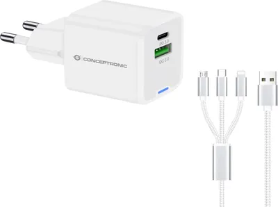 Immagine prodotto di CONCEPTRONIC Ladegerät 2Port  33W,1xUSB-C,1xUSB-A +3-in-1 sw