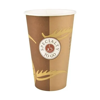 Produktbild von Trinkbecher, Pappe "To Go" 0,4 l Ø 9 cm · 13,5 cm "Barista Time"