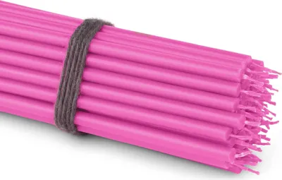 Produktbild von 50x Stabkerzen Rosa Rußfrei Tropffrei dünn L 16cm Premium Paraffinwachs 36120