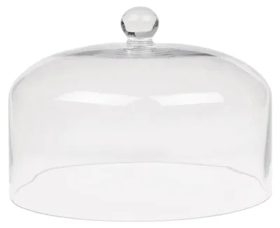 Productafbeelding van Olympia glazen taartstandaard met koepelvormig deksel, 285(diameter) x 200(hoogte) mm, helder glas van hoge kwaliteit, beschermt zelfgemaakte taarten, ideaal voor afternoontea en scones