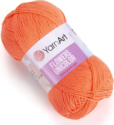 Produktbild von YarnArt Flowers Unicolor 737 Neonorange – Strahlend leuchtendes Baumwollgarn, ideal für Sommerprojekte, Amigurumi und kreative Accessoires – 50g Häke