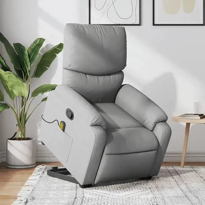 Zdjęcie produktu dla Fotel masujący z funkcją podnoszenia, fotel telewizyjny, fotel z funkcją podnoszenia, fotel elektrycznie regulowany, fotel, fotel masujący z funkcją leżenia, fotel relaksacyjny, fotel do telewizji, do salonu, jasnoszary, obity tkaniną