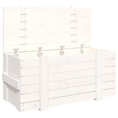Image de vidaXL Coffre blanc 91x40,5x42 cm Pin massif