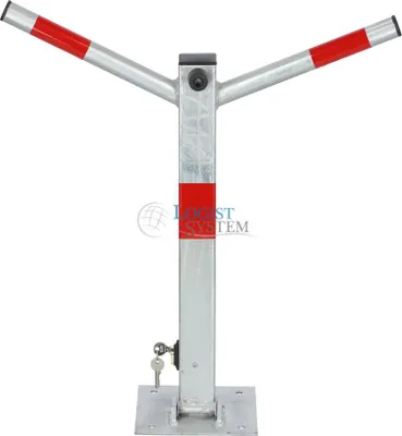 Immagine prodotto di LogistSystem - Palietti per parcheggio - Barriere per parcheggio - Chiave - Palietti pieghevoli - Chiave inferiore a "Y" - Acciaio - Barra di blocco per parcheggio robusta - Barra di blocco per parcheggio - Zincato - Rosso