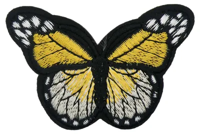 Produktbild von 1 Schmetterling Aufbügler, Applikation, 48x70mm, freie Farbwahl, Farbe:hellgelb