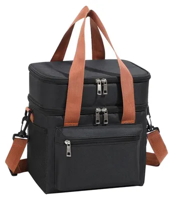 Produktbild von Isolierte Lunchbox für Damen und Herren, doppelwandig, auslaufsicher, mit verstellbarem Schultergurt, wasserdichte Kühltasche für Arbeit, Reisen, Camping und Picknick