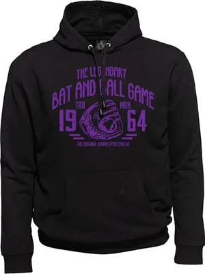 Produktbild von Big Size Kapuze-Sweatshirt AHORN SPORTSWEAR Legandary Ball Game lila Schwarz 9XL