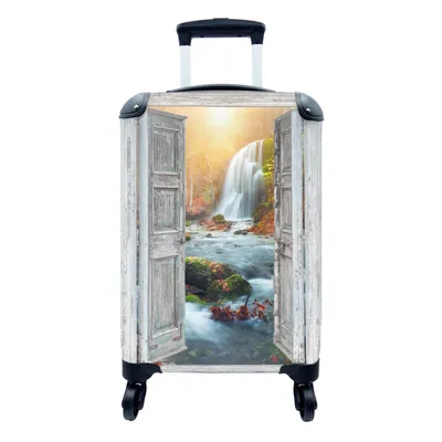 Produktbild von MuchoWow® Koffer Handgepäck Trolley Rollkoffer Kleine Reisekoffer mit 4 Rollen - Wasserfall - Aussicht - Landschaft - Cabin Size < 55x40x23 cm & 55x40x20 cm - Fotokoffer - Kabinenkoffer - Boardgepäck - Reise-Box - Reisekoffer - Reisegepäck - Koffer mit Bild - Trolley für Kinder