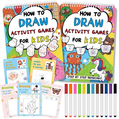 Wiederverwendbares Zeichenbuch-Set für Kinder 4-8 Jahre, 2 Stück