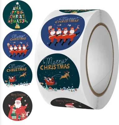 Produktbild von Weihnachtsaufkleber auf Band, 500 Stück, Durchmesser 25 mm, Papier