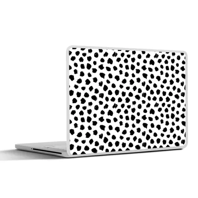 Produktbild von MuchoWow® Laptop Aufkleber Sticker Cover Polka dots - Schwarz und Weiß - Muster 30x21 cm - Sticker für Laptop - Selbstklebend