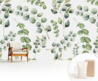 Obrázek produktu pro Samolepicí fototapeta – 416 x 254 cm – tapeta – nástěnná tapeta – nástěnné obrazy – samolepicí fólie – dekorativní fólie – tapetová fólie – stěna – dekorace – obývací pokoj – zelené listy