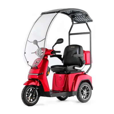 Immagine prodotto di Scooter elettrico Veleco Turris - con tetto e parabrezza - Batteria al litio rimovibile - Scooter a 3 ruote - Luci a LED - (Rosso)