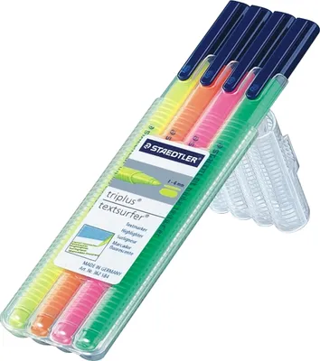 Produktbild von Textmarker triplus Textsurfer 4-er Etui sortiert Packung mit 10 Stück