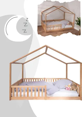 Produktbild von tiSsi® Hausbett / Bodenbett ENNO Gr. 90 x 200 cm, Tissi:Buche Natur