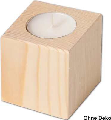 Produktbild von Teelichthalter, quadratisch aus Holz 6 cm