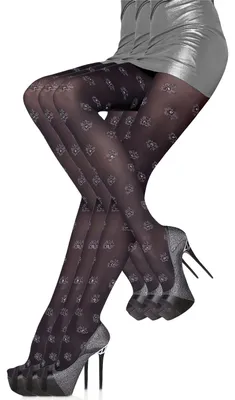 Image de Collants à motifs pour femme (noir - G5470 (40 deniers), taille S).