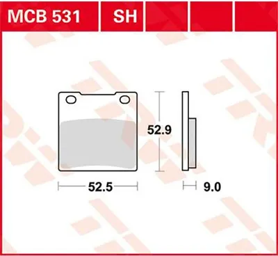 Obrázek produktu pro Sada brzdových destiček TRW MCB531 GSX550E GN71D Z250 KZ250A