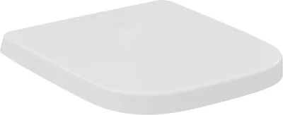 A white toilet seat is shown from a slightly elevated angle against a white background.