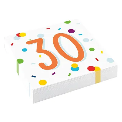 Immagine prodotto di amscan® 9906762 Motivserviette 33x33 Geburtstag Zahl 30