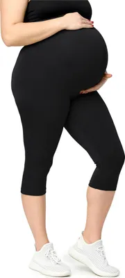 Produktbild von Merry Style Große Größen Damen 3/4 Umstandsleggings aus Viskose MS10-461 (Schwarz, 3XL)