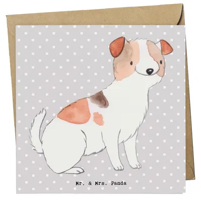 Produktbild von Mr. & Mrs. Panda Klappkarte Jack Russell Terrier Moment - Grau Pastell - Geschenk, Grußkarte, doppelkarte, faltkarte, Glückwunschkarte, anlasskarte