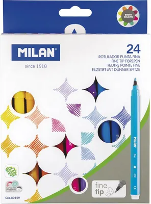 Obrázek produktu pro Fixativy MILAN 24 barev – na vodní bázi, hrot 2 mm