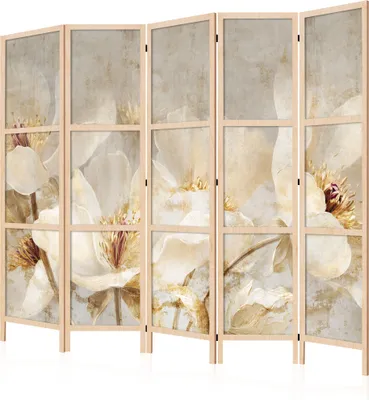 Produktbild von LUMASOUL Paravent einseitiger, Paravent Raumteiler Innen, Blumen Motiv, 225x172 cm