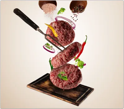 Produktbild von Spritzschutz Herdabdeckplatte Schneidebrett aus Glas Steak auf Brett 1-Teilig (60x52cm)