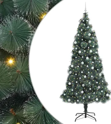 Produktbild von vidaXL Künstlicher vorbeleuchteter Weihnachtsbaum mit Kugelset 240 cm