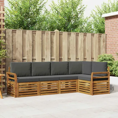 Produktbild von "Neues Produkt" Sofagarnituren - CLORIS - Terrassen-Sofa - 5 pcs - Natur und Anthrazit Massivholz Akazie - Modern Gartensofas V1931