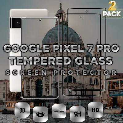 Zdjęcie produktu dla 2-pak Google Pixel 7 Pro - Szkło hartowane 9H - Wysokiej jakości osłona ekranu 3D