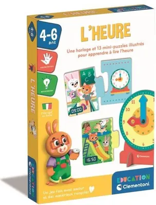 Produktbild von CLEMENTONI Lernuhr , 13 Mini-Puzzles , Zahlen lernen , Analog & Digital , Selbstkorrektur