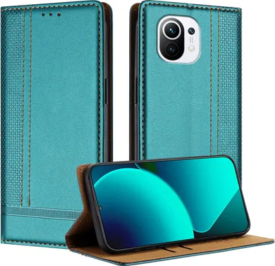 Obrázek produktu pro Pouzdro na mobilní telefon pro Xiaomi 11 kožené flipové ochranné pouzdro s funkcí stojánku zelené