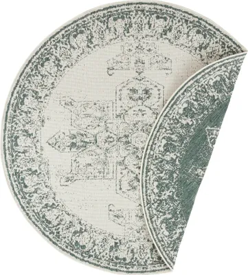 Immagine prodotto di 140x140 (diametro) cerchio Tappeto Twin Supreme 104139 Verde/Crema cerchio - per esterni e casa