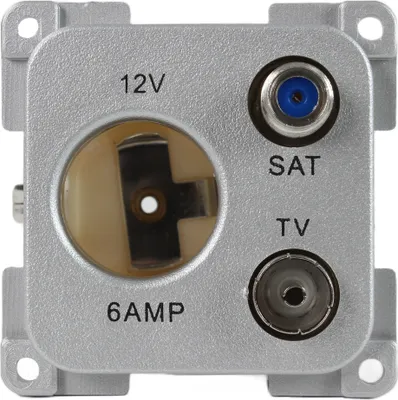 Produktbild von C-Line Presto Inprojal CBE 12 Volt Steckdose Sat TV Caravan Wohnmobil Wohnwagen silber