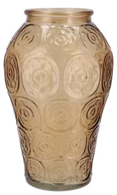 Produktbild von Blumenvase Circle - Blumenstrausvase - Glas - Bernstein - 15 x 25 cm
